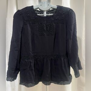 Chic Black Lace Women's Blouse